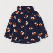 可爱洋气！H&M 婴儿洋气印花抓绒外套