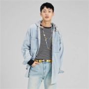 26日10点：PEACEBIRD 太平鸟 BWBJ9310956 男士连帽牛仔夹克
