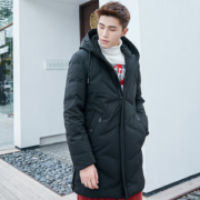 波司登旗下 冰洁 男士中长款连帽羽绒服 90%含绒量