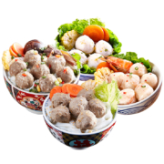 聚划算百亿补贴：潮夫道 潮汕手打牛肉丸虾丸 丸子组合 800g