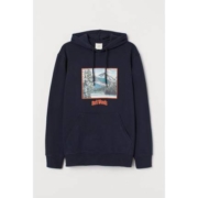 H&M 0699755 男士长袖印花加绒卫衣