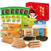 波力海苔  零食大礼包  年货礼盒 703g  （海苔+夹心脆+煎饼+鸡蛋卷+糙米卷+点心面）
