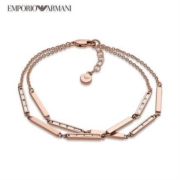 Emporio Armani 阿玛尼 时尚玫瑰金轻奢女士双层手链 EG3452221