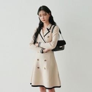 HSTYLE 韩都衣舍 PT96951030 女士优雅高腰连衣裙