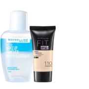 天猫U先： MAYBELLINE 美宝莲 fitme 定制水感粉底液 5ml+眼唇卸妆液 40ml