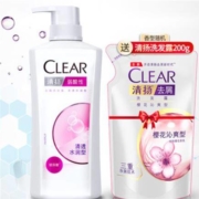 聚划算百亿补贴： CLEAR 清扬 弱酸性 去屑水润洗发露 500g+赠洗发补充装200g