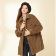 La Chapelle 拉夏贝尔 21256-03FD-89 女式时尚百搭羊羔绒外套