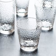 唐尊 锤目纹日式玻璃杯 矮款 300ml 6只装