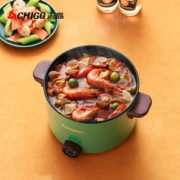 Plus会员！Chigo 志高 ZY-JZ-20 双层不粘电煮锅 2L 赠5件套