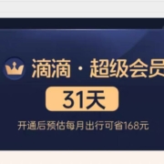 滴滴出行 超级会员vip月卡31天