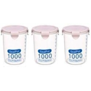 居家迷 塑料透明食品密封罐 1000ml 3个装