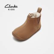 clarks其乐 儿童 加绒保暖雪地靴 牛皮鞋面