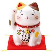 亚马逊销冠！日本 Yakushigama薬師窯 彩绘招福猫 大号40×30×18cm