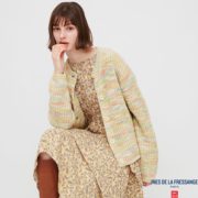 混色系配色！UNIQLO 优衣库 432088 女士粗针织圆领开衫