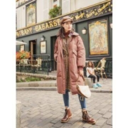 INMAN 茵曼  1804008 女士连帽襟领羽绒服