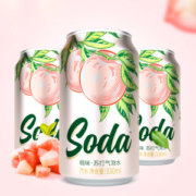 天猫超市 名仁 桃味 无糖苏打气泡水 330ml*24罐