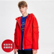 限尺码：Trendiano   男款 羊毛混纺 连帽夹克