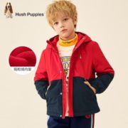 穿着舒适！Hush Puppies 暇步士 儿童摇粒绒保暖加厚冲锋衣