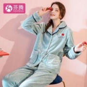 芬腾 H9446536 女士法兰绒家居服套装