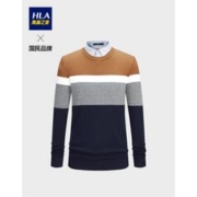 HLA 海澜之家 HNTJD4E158A 男款撞色镶拼双领针织衫