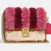 国内5600元！Coach蔻驰 Patchwork Shearling Hutton 女款绒毛链条包