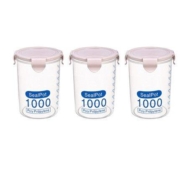 居家迷 塑料透明食品密封罐 1000ml 3个装