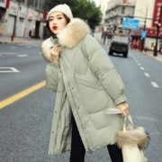 聚划算百亿补贴：鸭鸭 女士 中长款羽绒服 毛领连帽外套