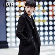 72.2%羊毛！限尺码！ GXG 64826032 男士纯色羊毛单排扣立领大衣 159.9元包邮（满1件1折）