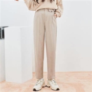 韩都衣舍 TK00871A0026 女士高腰毛呢休闲裤