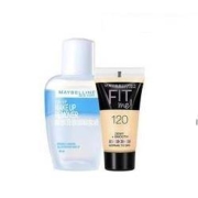 天猫U先： MAYBELLINE 美宝莲 fitme 定制水感粉底液 5ml+眼唇卸妆液 40ml