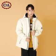 80%白鸭绒！C&A CA200230567 男士立领连帽羽绒服