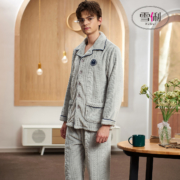 聚划算百亿补贴：雪俐 男士睡衣 法兰绒家居服套装