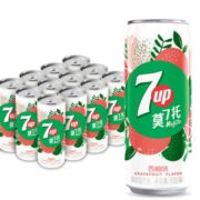 PLUS会员！7-Up 七喜可乐 莫七托细长罐 西柚味 汽水 330ml*12罐