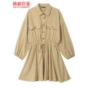 HSTYLE 韩都衣舍 RW9073 女士衬衫连衣裙