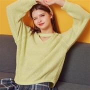 Meters bonwe 美特斯邦威 716W2006100915P 女士镂空长袖毛衫