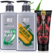 BAWANG 霸王 男士沐浴露洗发水洁面乳套装（醒能香水沐浴露300ml+控油去屑洗发露300ml+洗面奶120g）