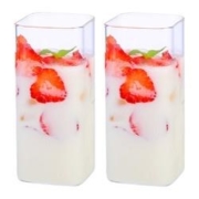 MINGSHANGDE 明尚德 透明玻璃 方形杯400ml*2只