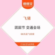 飞猪团圆节 交通会场 66元起飞回家