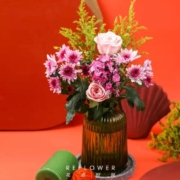 plus会员：花点时间 混合花束 鲜花速递 生活鲜花 暖暖-玫瑰相思梅 混合花束