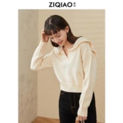 自巧 20ZQ0988 女士海军领慵懒风毛衣
