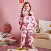 果壳 女童加绒家居服套装