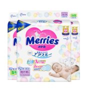 20日10点！黑卡会员！Merries 妙而舒 纸尿裤 NB90片*1包+S82片*2包