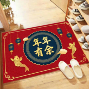2021牛年春节脚垫进门客厅地垫喜庆门垫卧室床边摊地毯厨房入户门