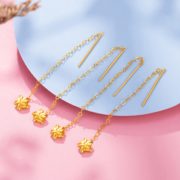 修饰脸型！老庙黄金 MKJE0002 女士18K金星语耳线 88元包邮（需用券）