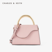 京东PLUS会有：CHARLES＆KEITH2021春季 CK 2-50270491 女士金属手柄饰手提单肩包 粉红色 Pink S