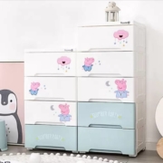 也雅 小猪佩奇 塑料储物柜 佩小猪睡衣版 六层