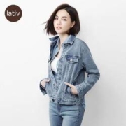 限码：lativ 诚衣 50881 女士丹宁翻领牛仔外套