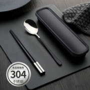 18日10点：广意  304不锈钢勺子筷子叉子套装  304北欧便携三件套