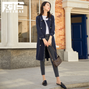 聚划算百亿补贴：对白 女装 中长款 收腰长袖衬衫裙
