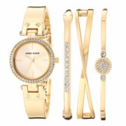 prime会员！Anne Klein 女式 施华洛世奇 水晶手表和手镯套装  含税到手约318元